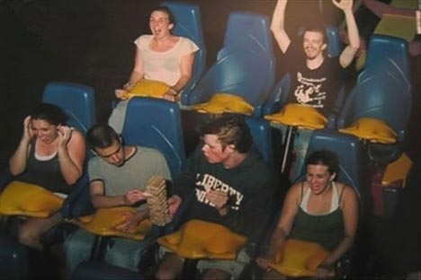 Jenga on a rollercoaster